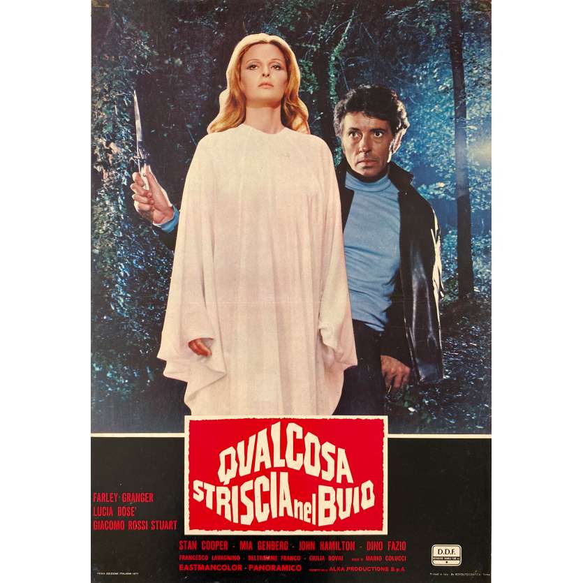 SOMETHING CREEPING IN THE DARK Original Lobby Card - 18x26 in. - 1971 - Mario Colucci, Farley Granger