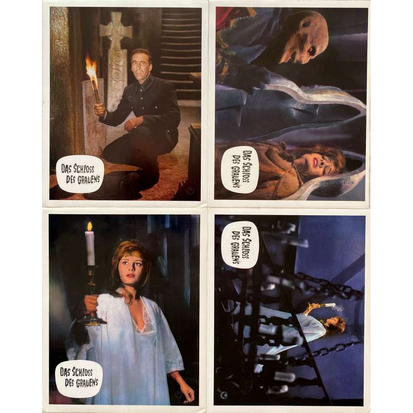 HORROR CASTLE Original Lobby Cards x4 - 9x11,5 in. - 1963 - Antonio Margheriti, Rossana Podestà