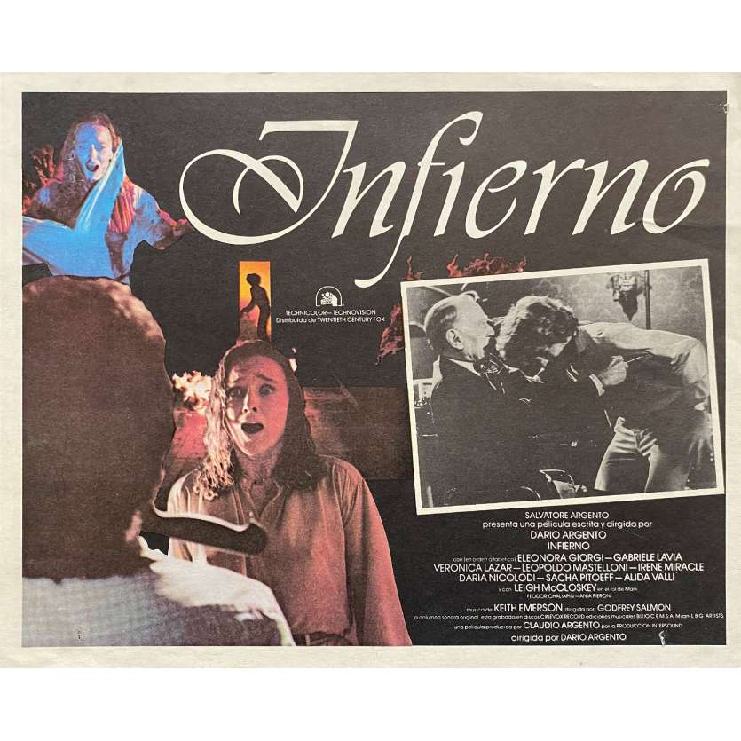 INFERNO Original Lobby Card  - 11x14 in. - 1980 - Dario Argento, Daria Nicolodi