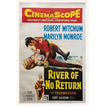RIVIERE SANS RETOUR Affiche US Entoilée - 1954 1ère Sortie - Marilyn Monroe, Robert Mitchum