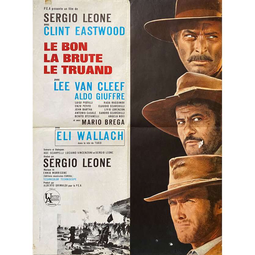 THE GOOD THE BAD AND THE UGLY Original Movie Poster- 23x32 in. - 1966 - Sergio Leone, Clint Eastwood