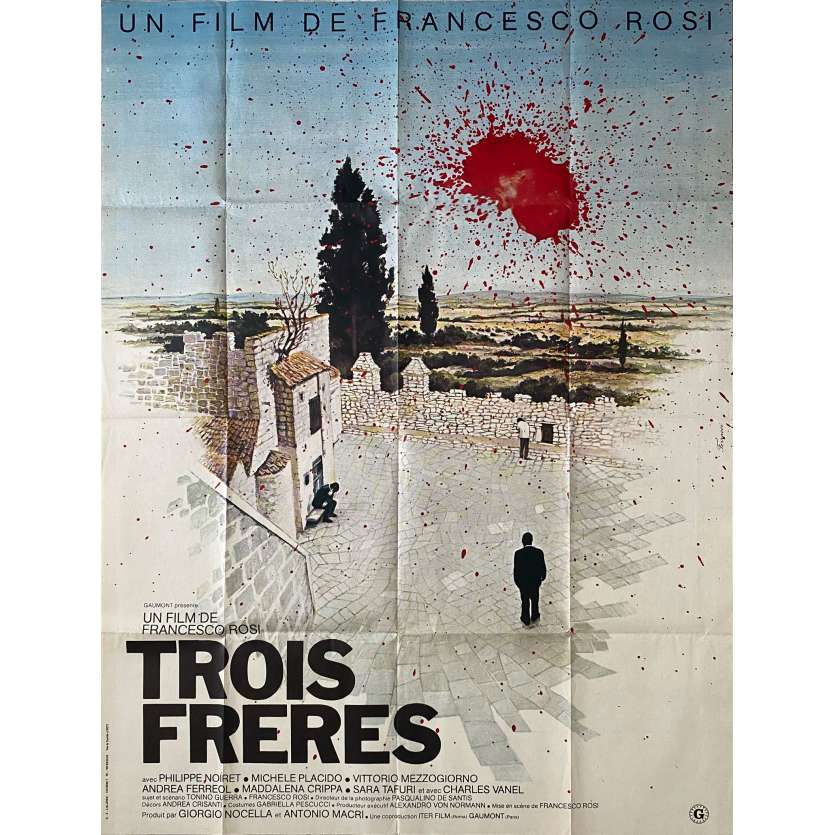 THREE BROTHERS Original Movie Poster- 47x63 in. - 1981 - Francesco Rosi, Philippe Noiret