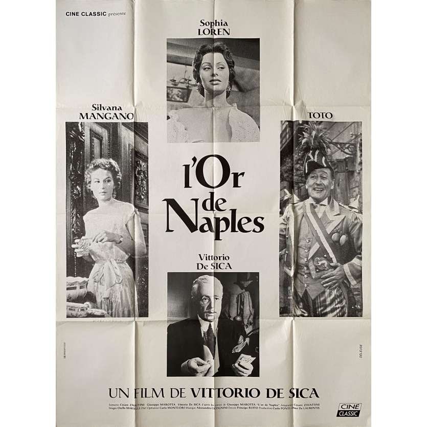 THE GOLD OF NAPLES Original Movie Poster- 47x63 in. - 1954 - Vittorio De Sica, Sophia Loren, Toto