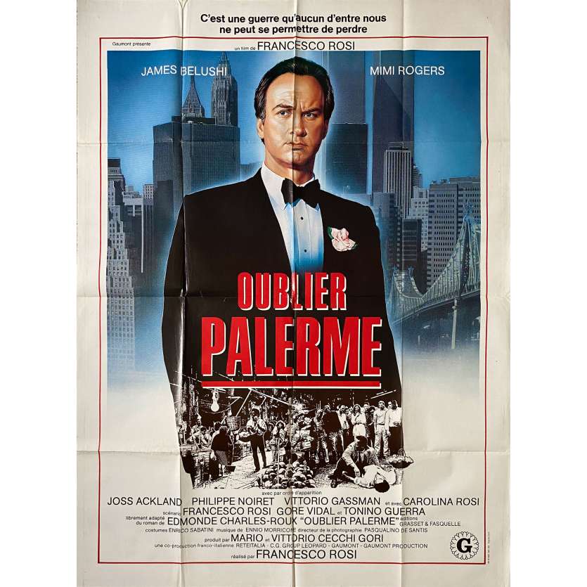 OUBLIER PALERME Affiche de film- 120x160 cm. - 1990 - Jim Belushi, Mimi Rogers, Francesco Rosi