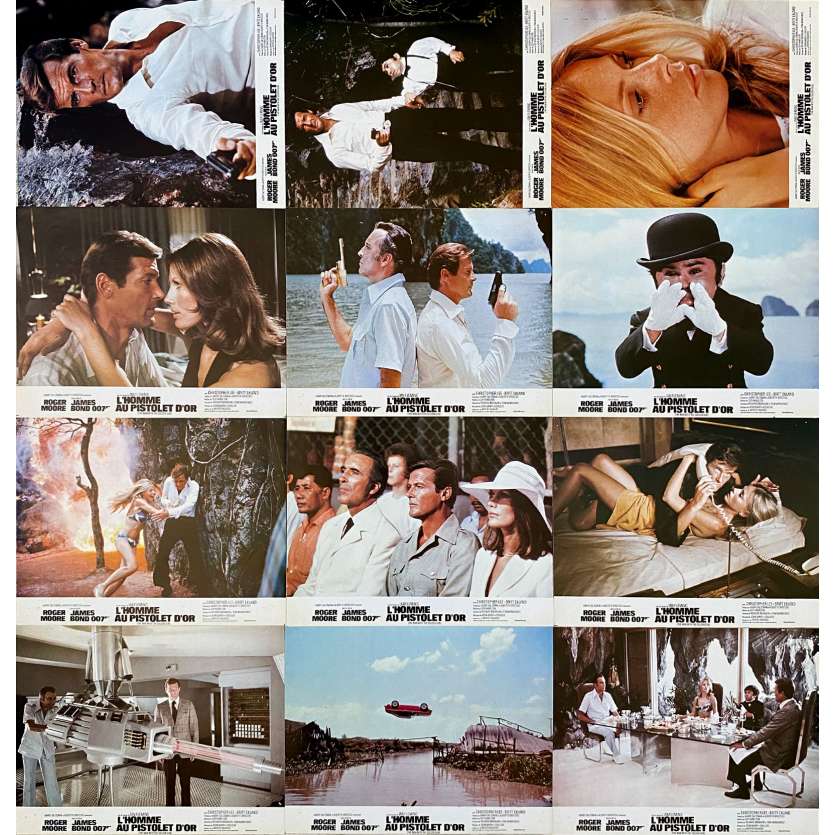 THE MAN WITH GOLDEN GUN Original Lobby Cards x12 - 9x12 in. - 1977 - James Bond, Roger Moore