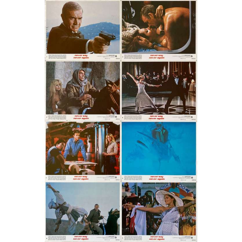 JAMAIS PLUS JAMAIS Photos de film x8 - 20x25 cm. - 1983 - Sean Connery, James Bond