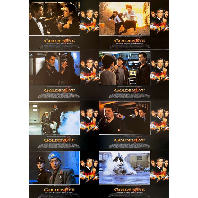 GOLDENEYE Original Lobby Cards x8 - 9x12,5 in. - 1995 - James Bond, Pierce Brosman