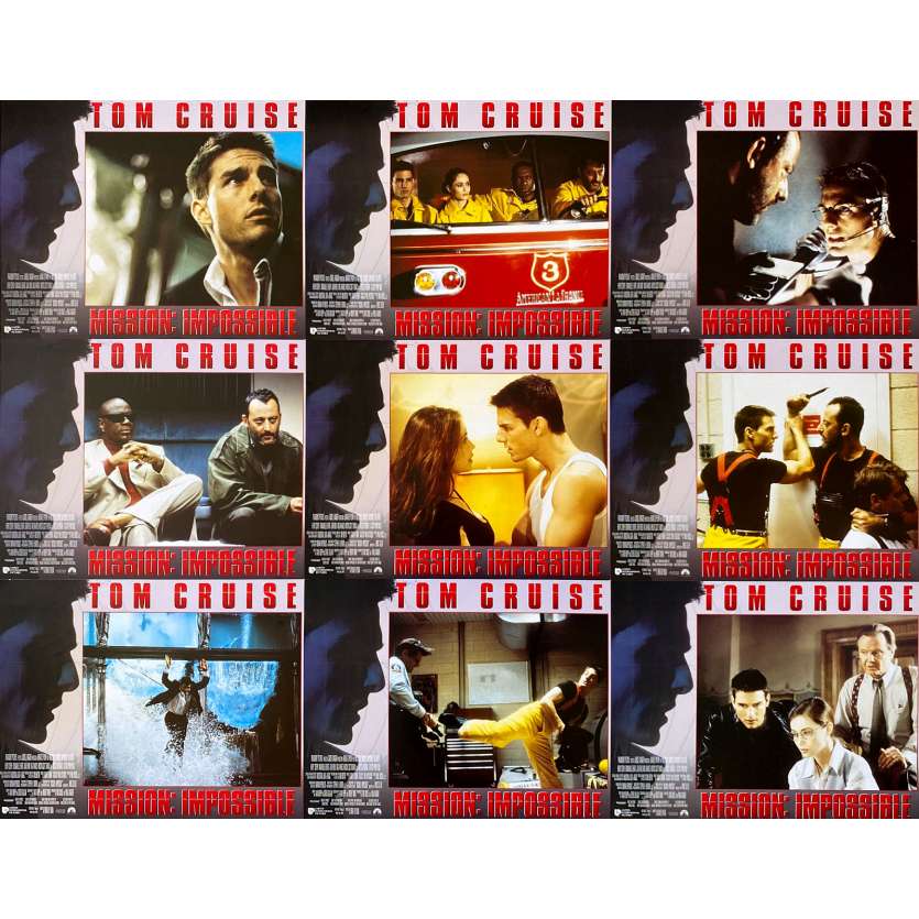 MISSION IMPOSSIBLE Photos de film x9 - 28x36 cm. - 1996 - Tom Cruise, Brain de Palma
