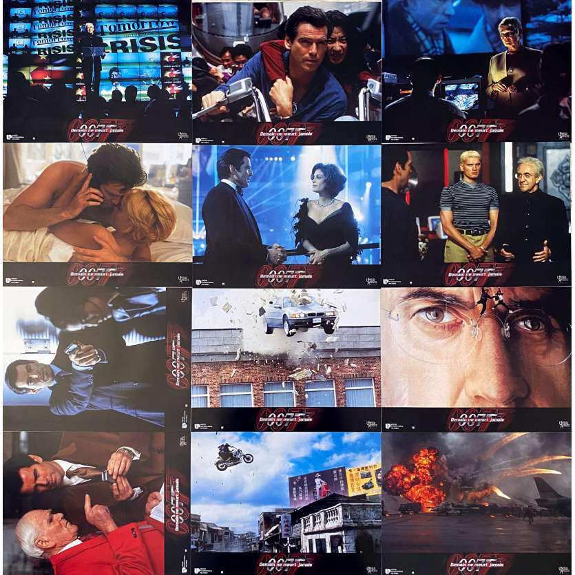 TOMORROW NEVER DIES Original Lobby Cards x12 - 9x12 in. - 1997 - James Bond 007, Pierce Brosnan