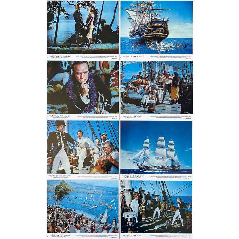 MUTINY ON THE BOUNTY Original Lobby Cards x8 - 8x10 in. - 1962 - Lewis Milestone, Marlon Brando
