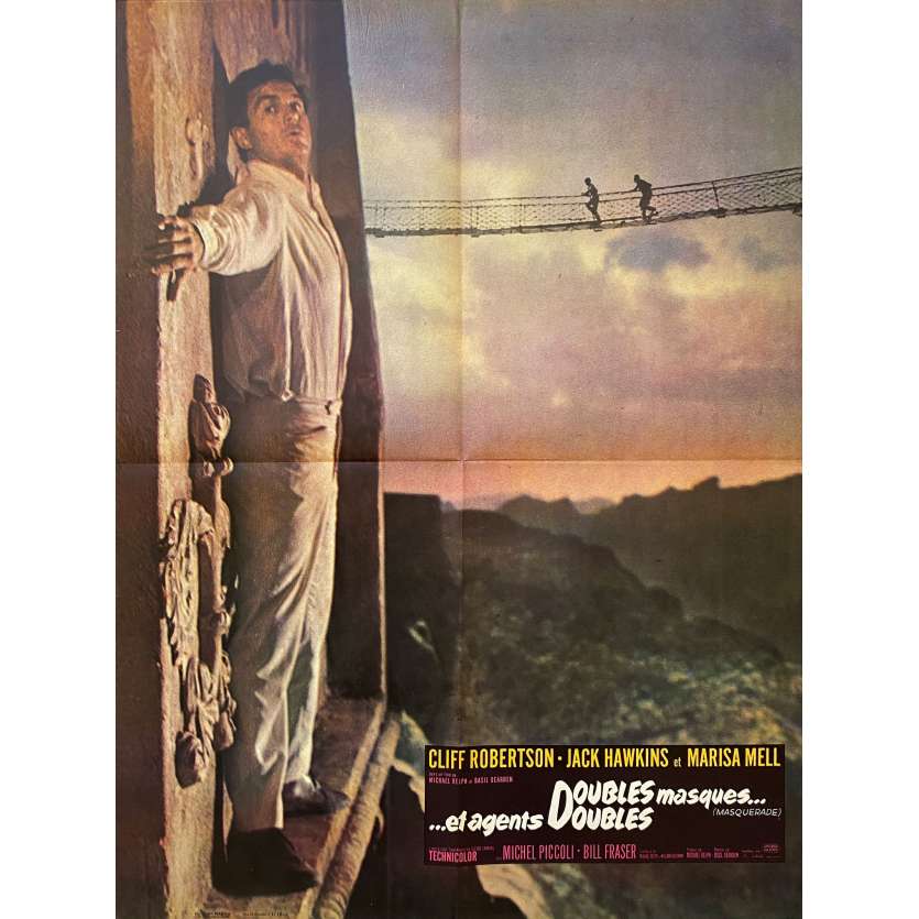 DOUBLE MASQUES ET AGENTS DOUBLES Affiche de film- 60x80 cm. - 1965 - Cliff Robertson, Basil Dearden