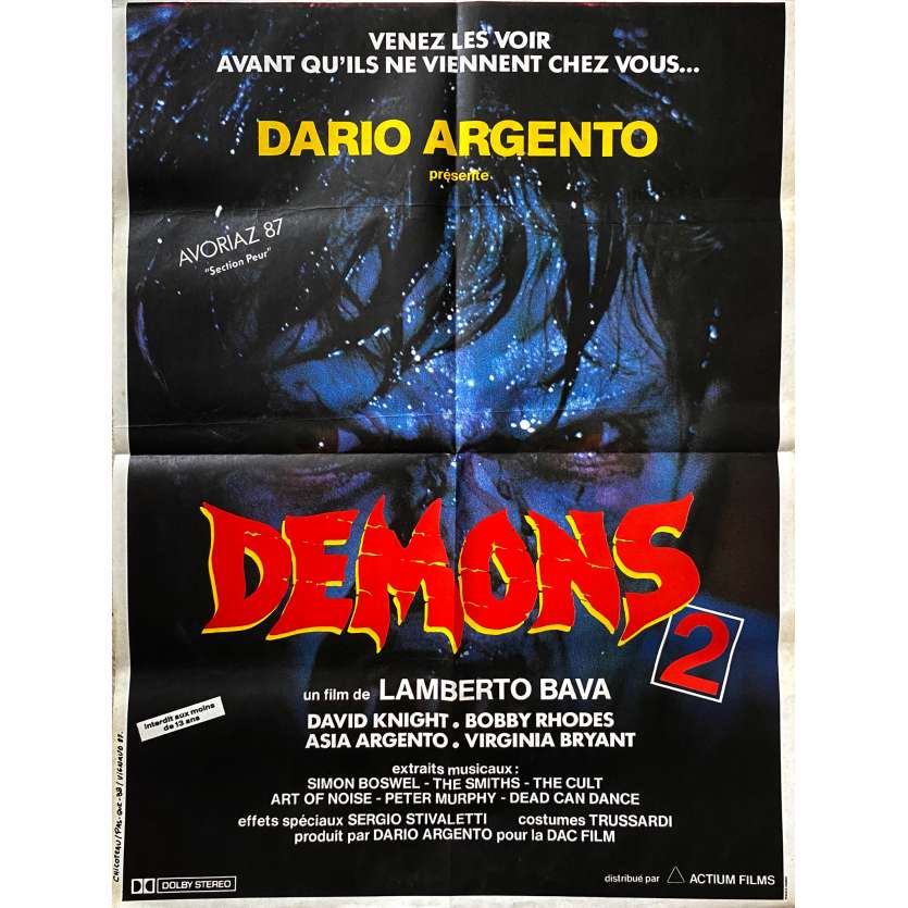 DEMONS 2 Original Movie Poster- 23x32 in. - 1986 - Lamberto Bava, Asia Argento