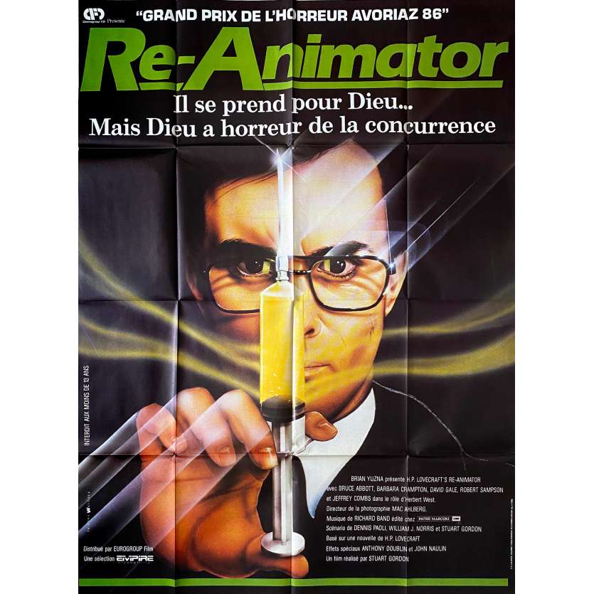 RE-ANIMATOR Affiche de film- 120x160 cm. - 1985 - Jeffrey Combs, Stuart Gordon