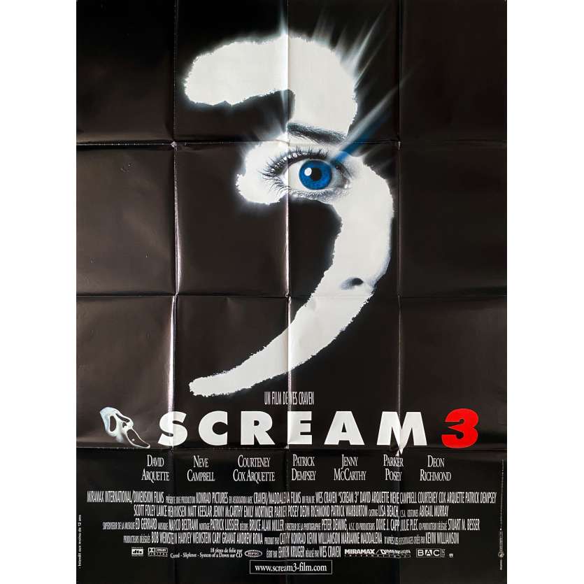 SCREAM 3 Affiche de film- 120x160 cm. - 2000 - Neve Campbell, Wes Craven