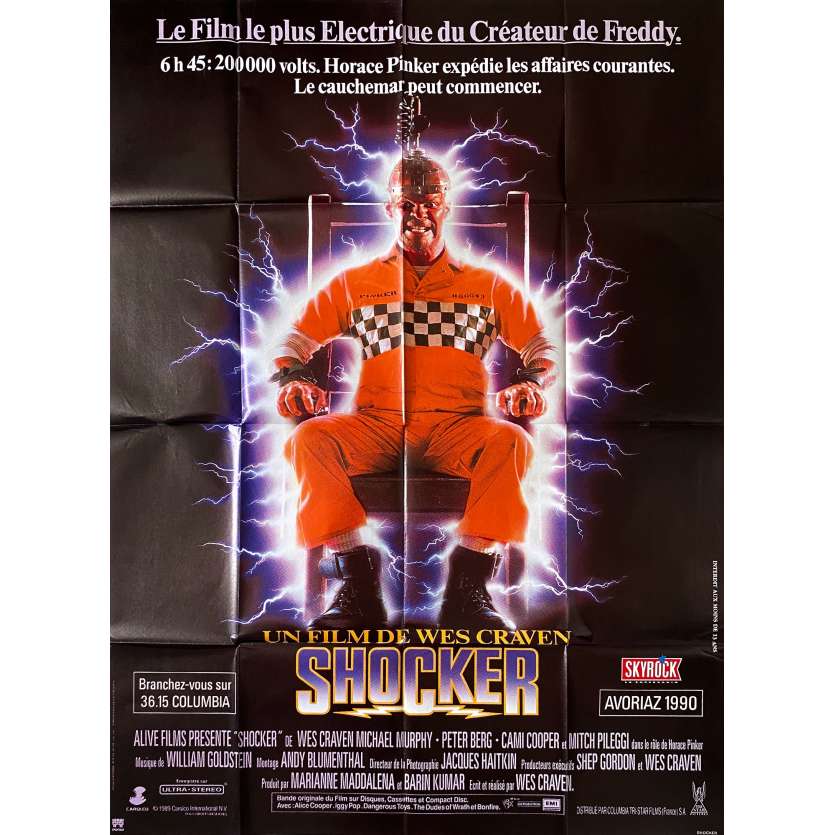 SHOCKER Original Movie Poster- 47x63 in. - 1989 - Wes Craven, Mitch Pileggi