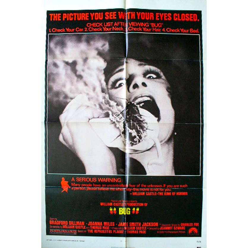 BUG Movie Poster '75 William Castle, Fire insects !