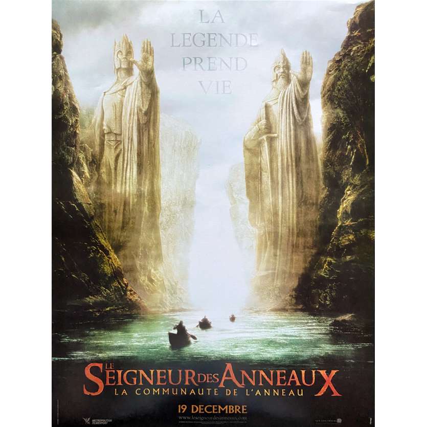 LE SEIGNEUR DES ANNEAUX - LA COMMUNAUTE Original Movie Poster- 15x21 in. - 2001 - Peter Jackson, Viggo Mortensen