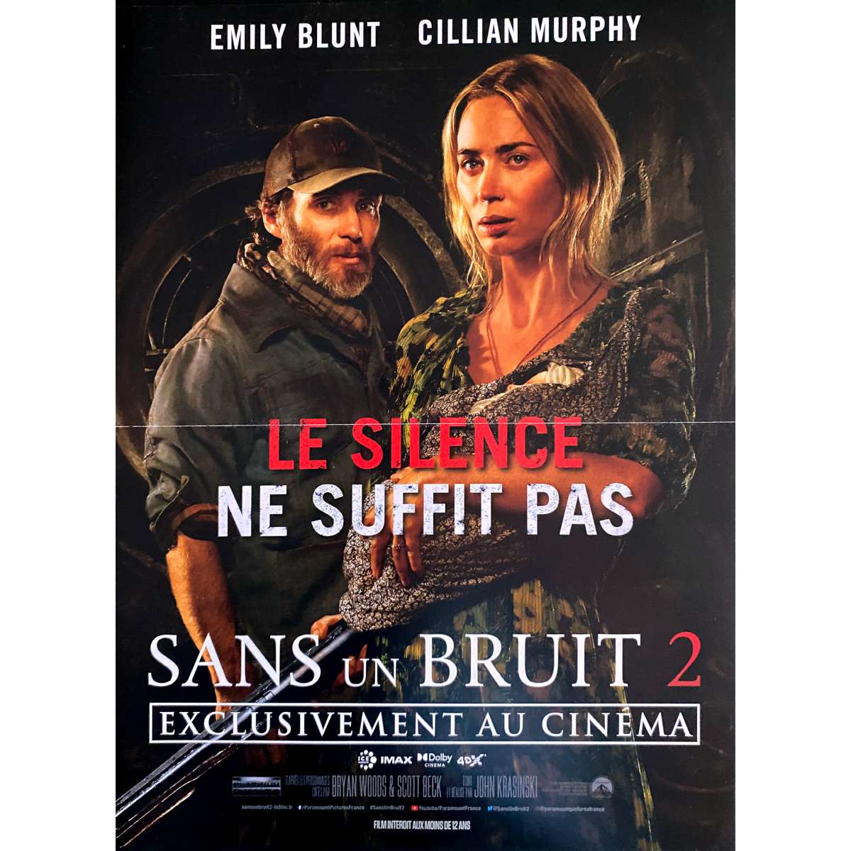 Affiche de cinéma française de SANS UN BRUIT 2 - 40x60 cm.