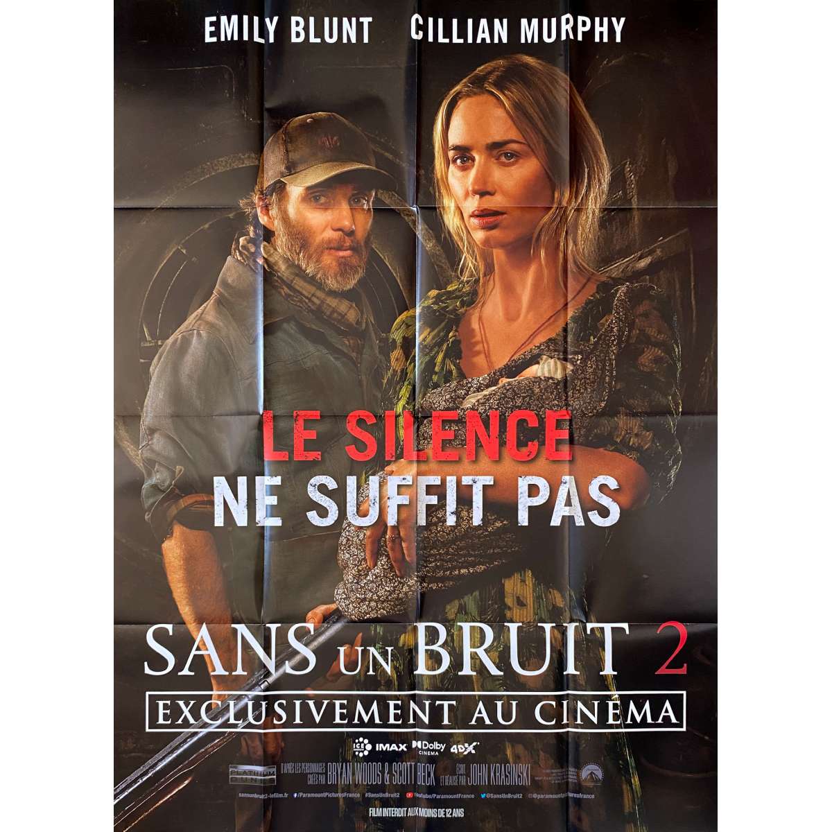 Affiche de cinéma française de SANS UN BRUIT 2 - 120x160 cm.
