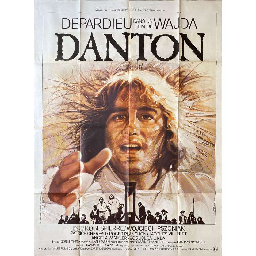 DANTON Original Movie Poster- 47x63 in. - 1984 - Andrzej Wajda, Gérard Depardieu