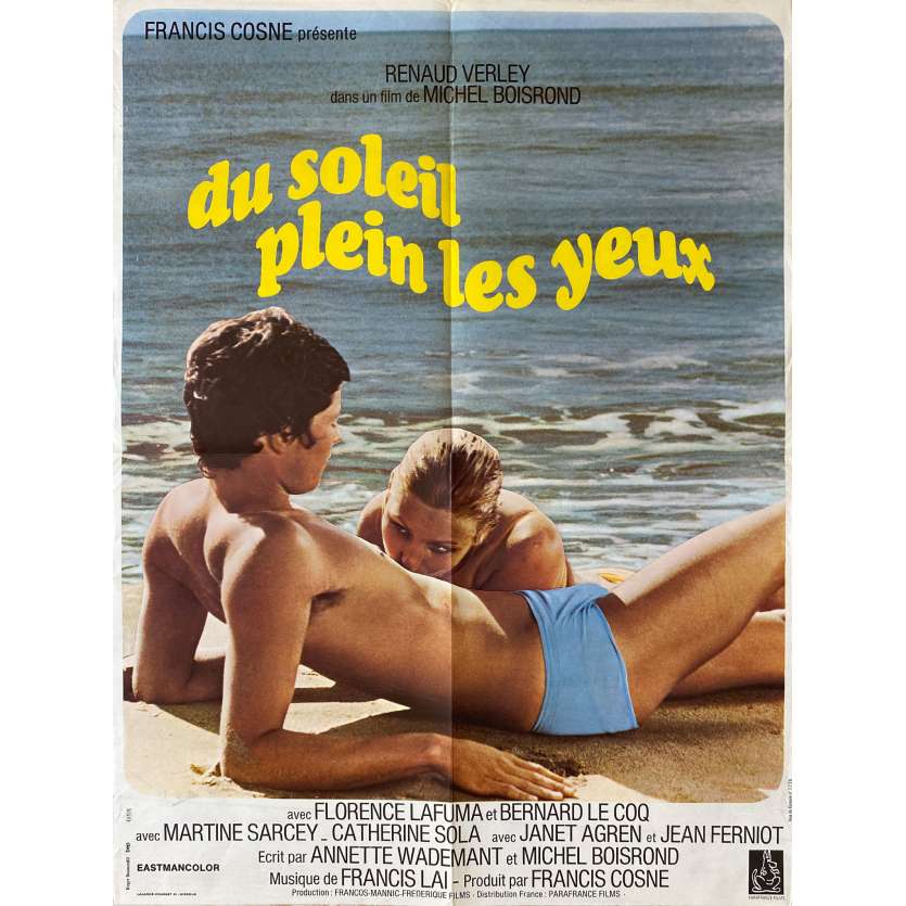 DU SOLEIL PLEIN LES YEUX Affiche de film- 60x80 cm. - 1970 - Bernard Le Coq, Michel Boisrond