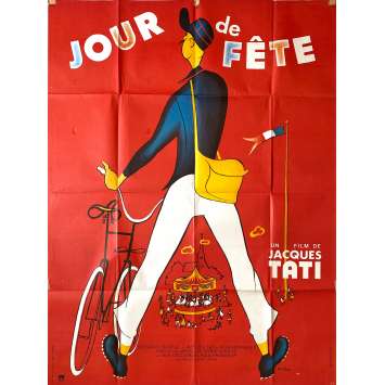 JOUR DE FETE Original Movie Poster- 47x63 in. - 1949 - Jacques Tati, Paul Frankeur JOUR DE FETE Original Movie Poster- 47x63 in. - 1949 - Jacques Tati, Paul Frankeur
