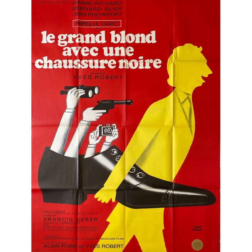 LE GRAND BLOND AVEC UNE CHAUSSURE NOIRE Affiche de film- 120x160 cm. - 1972 - Pierre Richard, Bernard Blier, Yves Robert