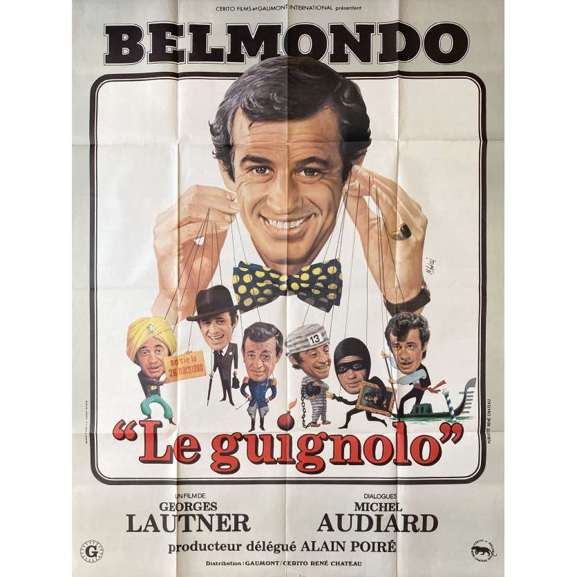 LE GUIGNOLO Affiche de film- 120x160 cm. - 1980 - Jean-Paul Belmondo, Georges Lautner