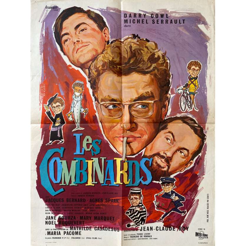 LES COMBINARDS Original Movie Poster- 23x32 in. - 1966 - Jean-Claude Roy, Michel Serrault