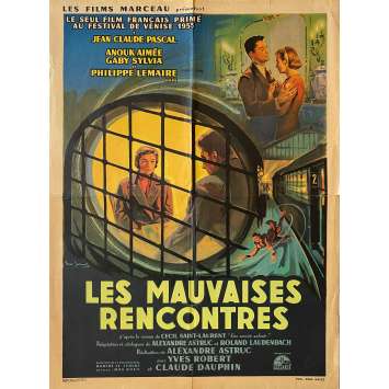 BAD LIAISONS Original Movie Poster- 23x32 in. - 1955 - Alexandre Astruc, Anouk Aimée