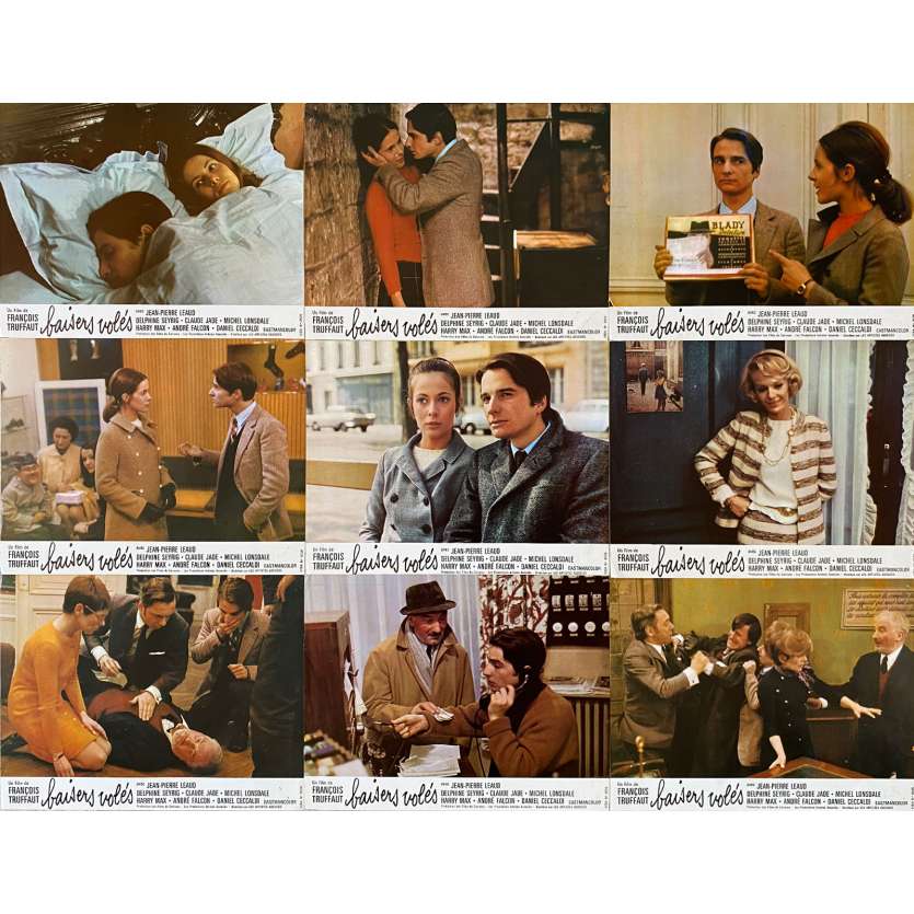 STOLEN KISSES Original Lobby Cards- 9x12 in. - 1968 - François Truffaut, Jean-Pierre Léaud