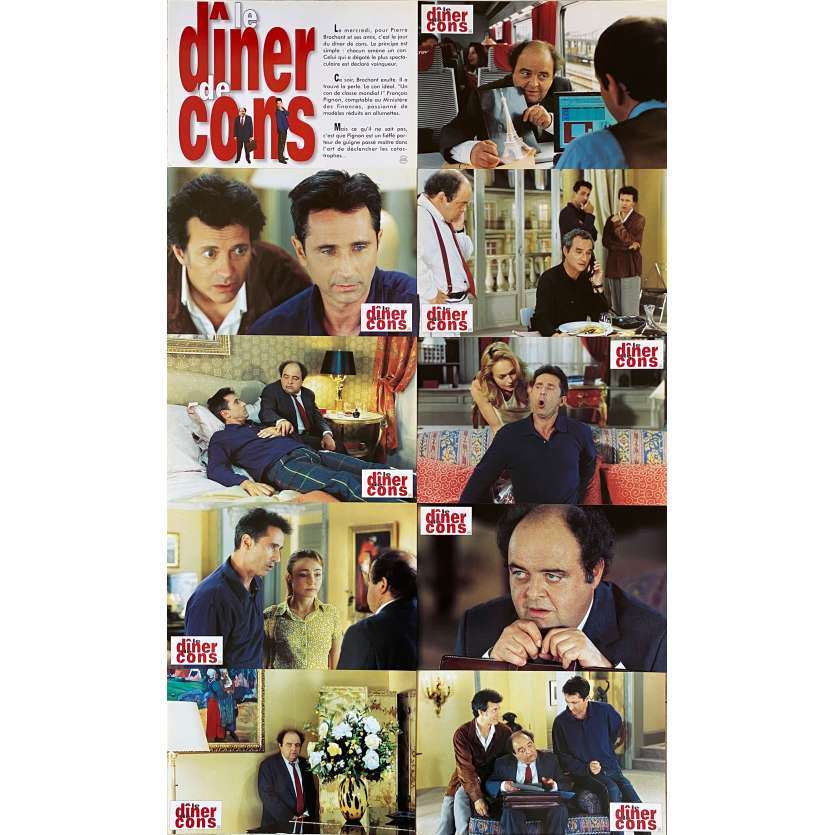 THE DINNER GAME Original Lobby Cards- 9x12 in. - 1998 - Francis Veber, Jacques Villeret