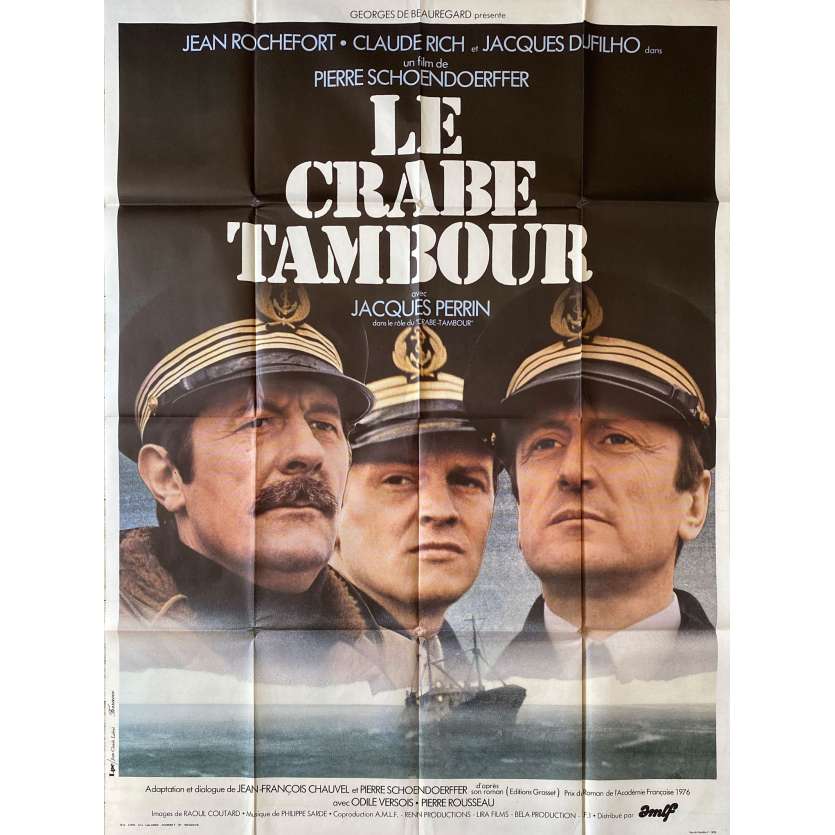 LE CRABE TAMBOUR Affiche de film- 120x160 cm. - 1977 - Jean Rochefort, Pierre Schoendoerffer