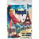 MONPTI Original Movie Poster- 14x21 in. - 1957 - Romy Schneider, Paris, Eiffel Tower