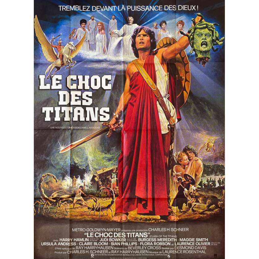 CLASH OF THE TITANS Movie Poster 47x63 '81 Ray Harryhausen