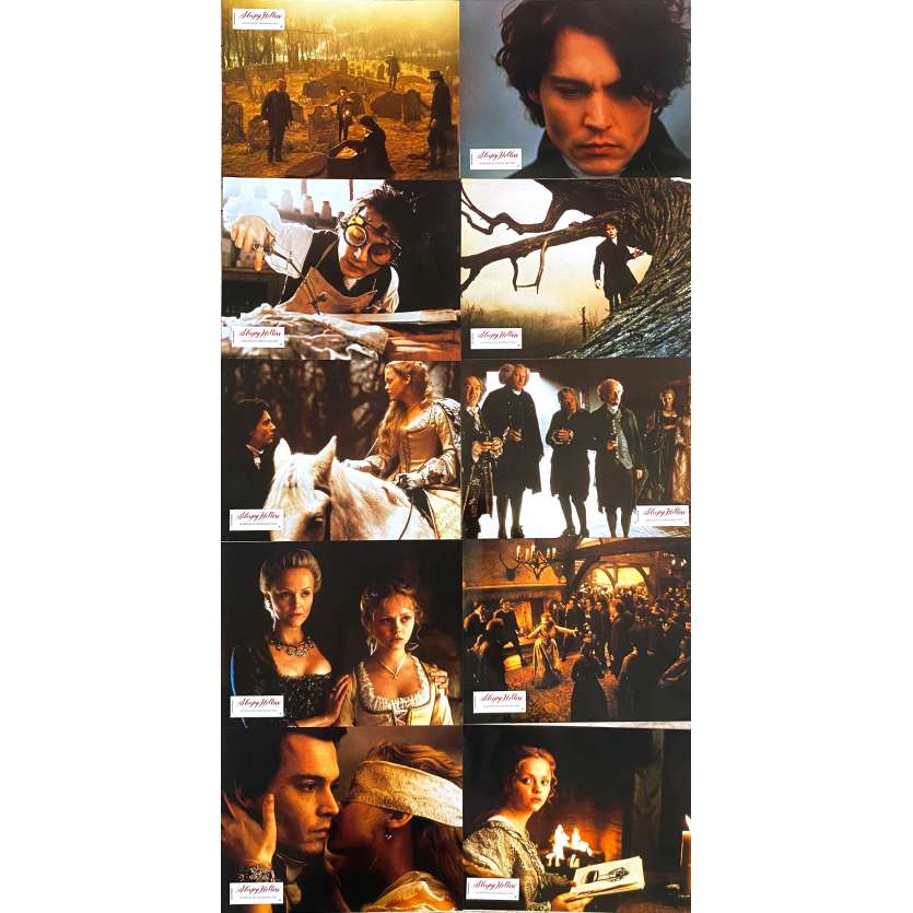 SLEEPY HOLLOW Original Lobby Cards x10 + 3 Slides - 9x12 in. - 1999 - Tim Burton, Johnny Depp