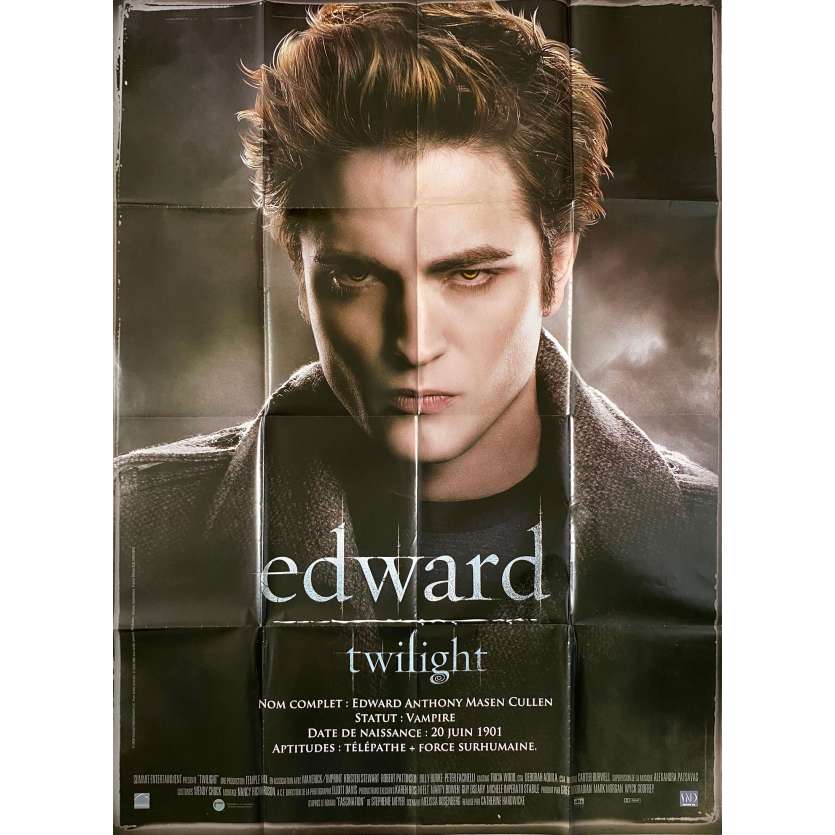 TWILIGHT Original Movie Poster EDWARD style. - 47x63 in. - 2008 - Kristen Stewart, Robert Pattinson