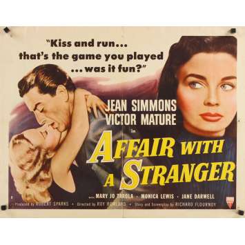 AFFAIR WITH A STRANGER revised style B 1/2sh - 1953 - Jean Simmons, Victor Mature
