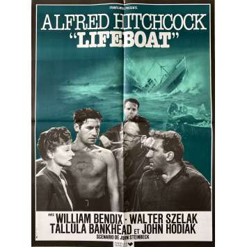 LIFEBOAT Original Movie Poster- 23x32 in. - R1980 - Alfred Hitchcock, Tallulah Bankhead