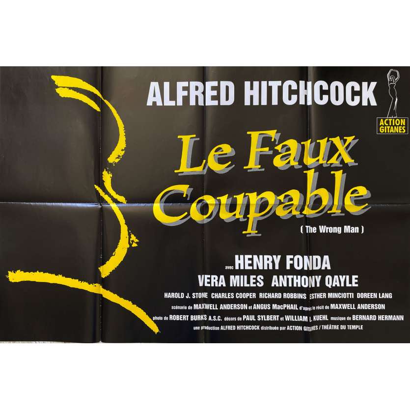 FAUX COUPABLE Affiche de film- 80x120 cm. - R1980 - Henry Fonda, Alfred Hitchcock