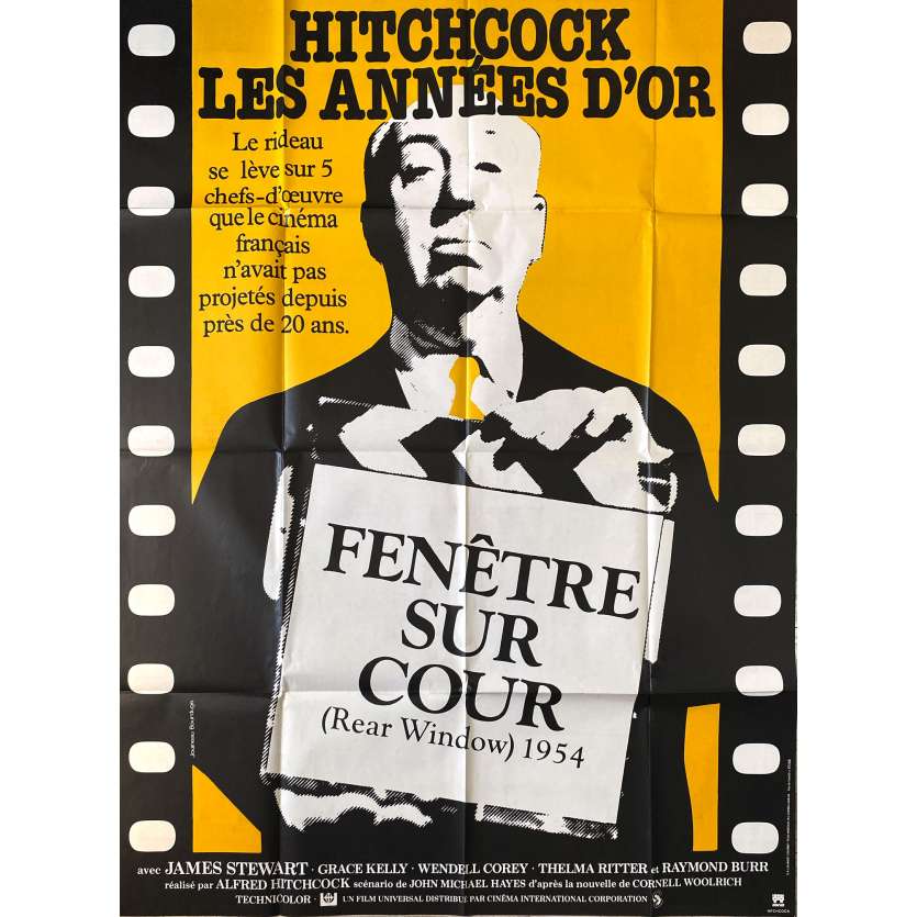 FENETRE SUR COUR Affiche de film- 120x160 cm. - R1980 - James Stewart, Alfred Hitchcock