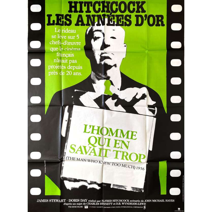 THE MAN WHO KNEW TOO MUCH Original Movie Poster- 47x63 in. - R1980 - Alfred Hitchcock, Peter Lorre