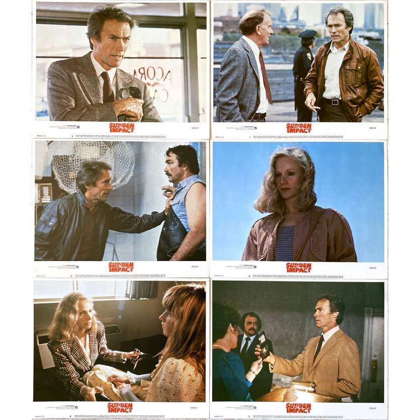 SUDDEN IMPACT Original Lobby Cards x6 - 11x14 in. - 1983 - Clint Eastwood, Sondra Locke