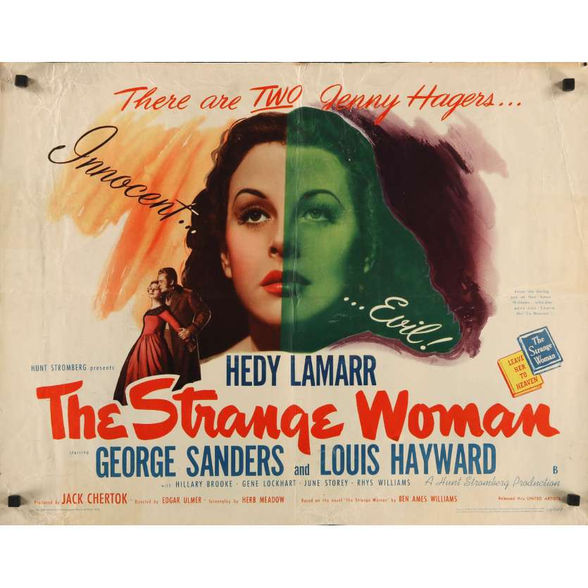 THE STRANGE WOMAN Original Movie Poster- 21x28 in. - 1946 - Edgar G. Ulmer, Hedy Lamarr, George Sanders
