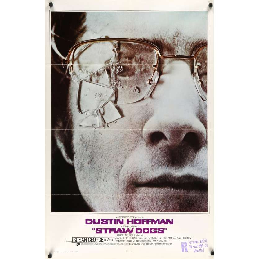 LES CHIENS DE PAILLE Affiche de film- 69x102 cm. - 1971 - Dustin Hoffman, Sam Peckinpah