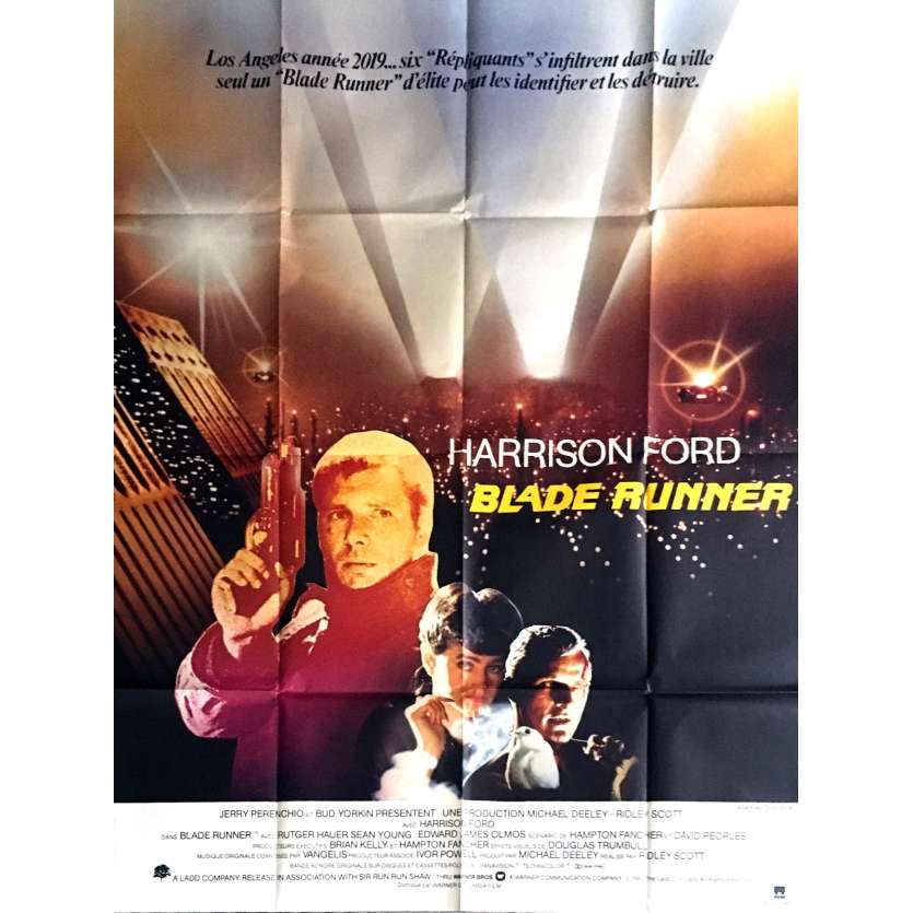 BLADE RUNNER French Movie Poster- 47x63 in. - 1982 - Ridley Scott, Harrison Ford
