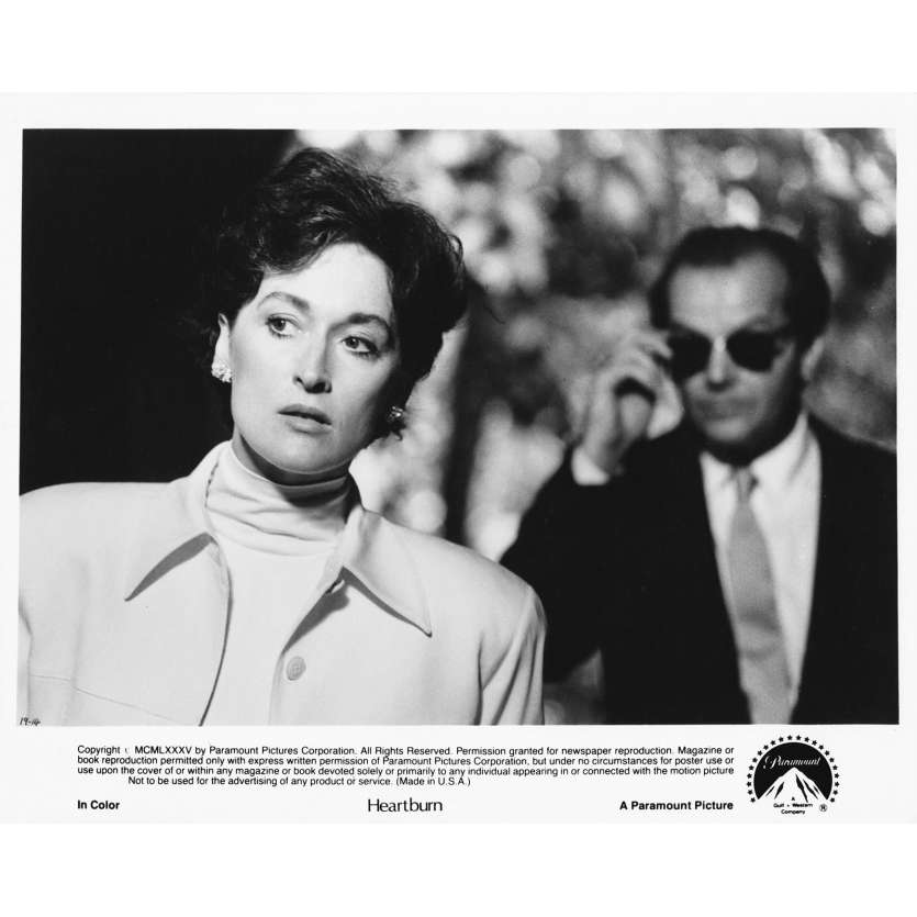 LA BRULURE Photo de presse 19-14 - 20x25 cm. - 1986 - Jack Nicholson, Meryl Streep, Mike Nichols