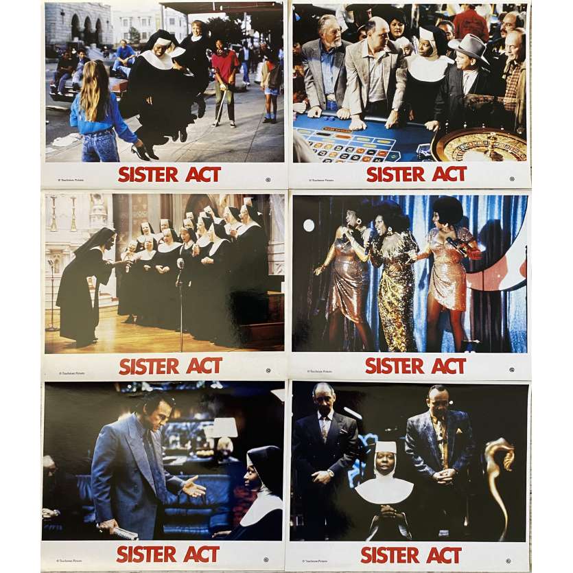 SISTER ACT Original Lobby Cards x6 - 9x12 in. - 1992 - Emile Ardolino, Whoopi Goldberg, Maggie Smith