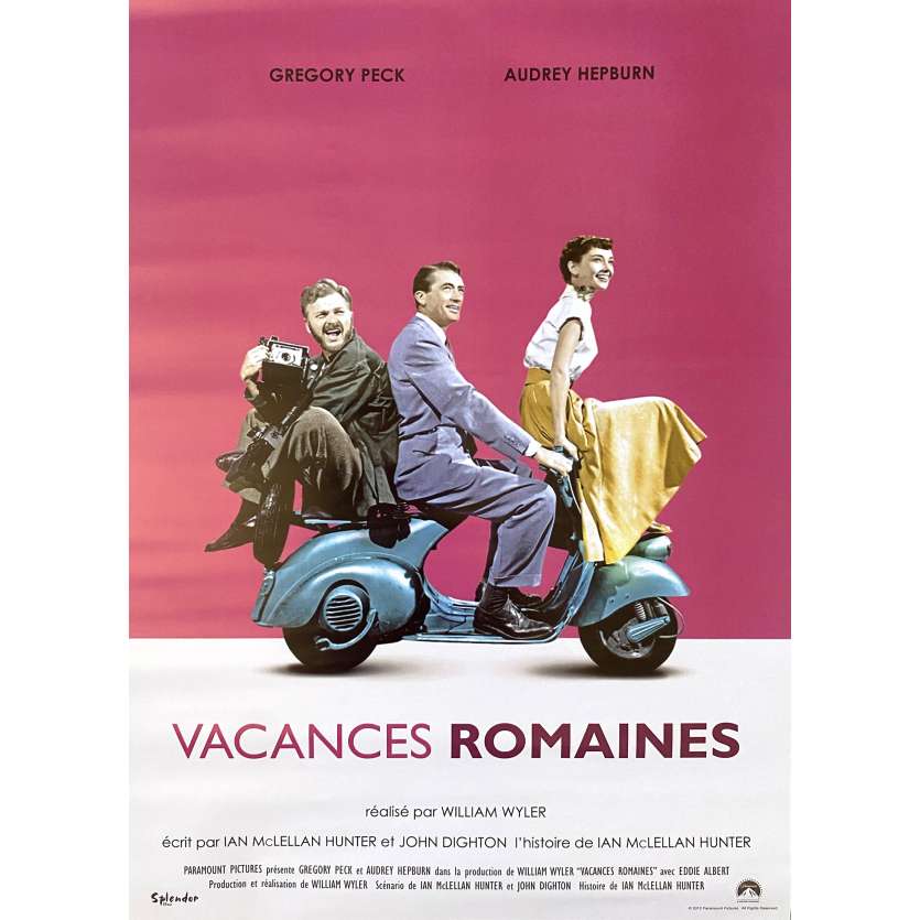 VACANCES ROMAINES Affiche de film- 40x60 cm. - 1953/R2010 - Audrey Hepburn, William Wyler