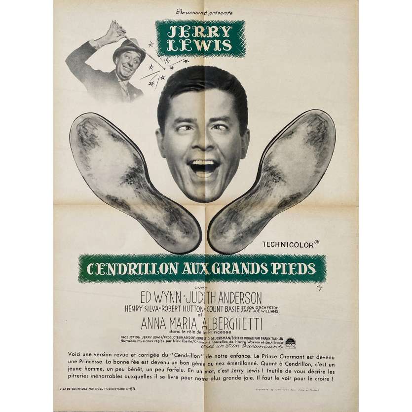 CENDRILLON AUX GRANDS PIEDS Affiche de film- 60x80 cm. - 1960 - Jerry Lewis, Frank Tashlin